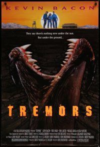 6x808 TREMORS 1sh '90 Kevin Bacon, Fred Ward, great sci-fi horror image of monster worm!