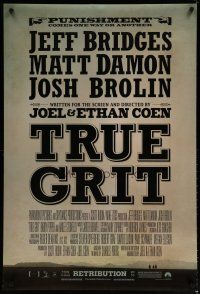 6x809 TRUE GRIT advance DS 1sh '10 Jeff Bridges, Matt Damon, cool wanted poster design!