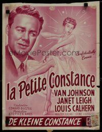 6y424 CONFIDENTIALLY CONNIE Belgian '53 great romantic art of sexy Janet Leigh & Van Johnson!