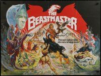 6y303 BEASTMASTER British quad '82 fantasy art of barechested Marc Singer & sexy Tanya Roberts!
