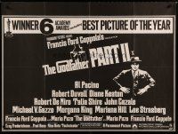 6y323 GODFATHER PART II British quad '75 Al Pacino in Francis Ford Coppola classic crime sequel!