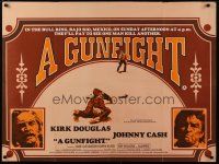 6y328 GUNFIGHT British quad '71 pay to see Kirk Douglas and Johnny Cash try to kill each other!