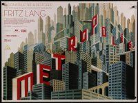 6y354 METROPOLIS DS British quad R10 Fritz Lang classic, art of city by Bilinsky!