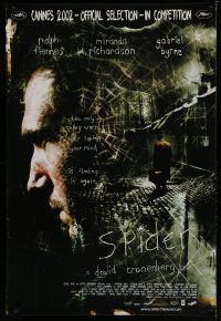6y011 SPIDER int'l 1sh '02 David Cronenberg, Ralph Fiennes, cool web image!