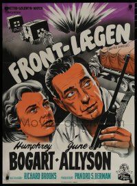 6y737 BATTLE CIRCUS Danish '54 great artwork of Humphrey Bogart w/gun & June Allyson!
