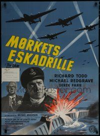 6y758 DAM BUSTERS Danish '55 pilot Michael Redgrave & Wenzel art of bombers in searchlights!