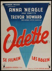 6y810 ODETTE Danish '50 Anna Neagle in title role w/Trevor Howard, WWII!