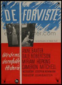 6y813 OUTCASTS OF POKER FLAT Danish '53 Anne Baxter, Dale Robertson & Hopkins in Bret Harte story!
