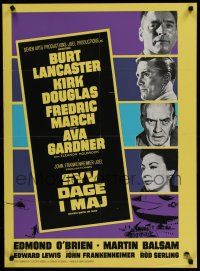6y827 SEVEN DAYS IN MAY Danish '64 Burt Lancaster, Kirk Douglas, Fredric March & Ava Gardner!