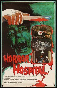 6y290 HORROR HOSPITAL English 1sh '73 Michael Gough, English sci-fi horror, great images!