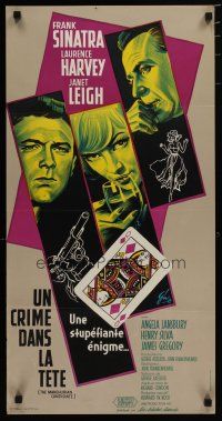 6y209 MANCHURIAN CANDIDATE French '62 cool Grinsson art of Frank Sinatra, Harvey & Leigh!