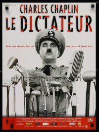 6y258 GREAT DICTATOR French 15x21 R02 Charlie Chaplin as Hitler-like dictator Hynkel w/microphones