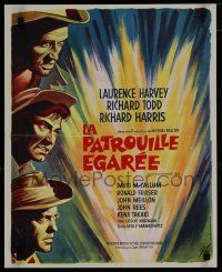6y261 JUNGLE FIGHTERS French 15x21 '60 different Grinsson art of Laurence Harvey, Todd & Harris!