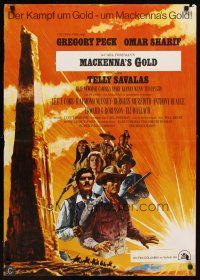6y083 MacKENNA'S GOLD German '69 Gregory Peck, Omar Sharif, Telly Savalas & Julie Newmar!