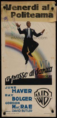 6y692 LOOK FOR THE SILVER LINING Italian locandina '49 art of Ray Bolger dancing, June Haver