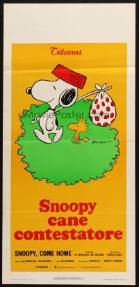 6y718 SNOOPY COME HOME Italian locandina '72 Peanuts, great Schulz art of Snoopy & Woodstock!
