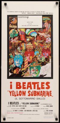 6y727 YELLOW SUBMARINE Italian locandina R70s psychedelic art of Beatles John, Paul, Ringo, George
