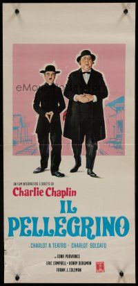 6y688 IMMIGRANT Italian locandina R60s great art of Charlie Chaplin by Carlantonio Longi!