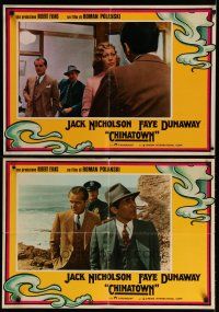 6y616 CHINATOWN set of 7 Italian photobustas '74 Jack Nicholson & Faye Dunaway, Roman Polanski!