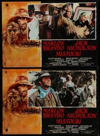 6y628 MISSOURI BREAKS set of 4 Italian photobustas '76 Marlon Brando & Jack Nicholson!