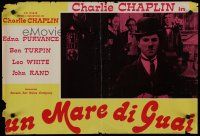 6y656 UN MARE DI GUAI Italian photobusta '66 great image of Charlie Chaplin!
