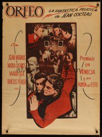 6y105 ORPHEUS Mexican poster '49 Jean Cocteau's Orphee, Jean Marais!
