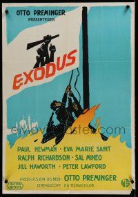 6y005 EXODUS Norwegian '61 Otto Preminger, great artwork of arms reaching for rifle by Saul Bass!