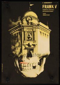 6y038 FRANK V Polish commercial poster '62 Starowieyski art of skull building!