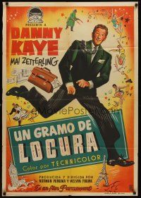 6y050 KNOCK ON WOOD Spanish '54 great full-length image of dancing Danny Kaye, Mai Zetterling!