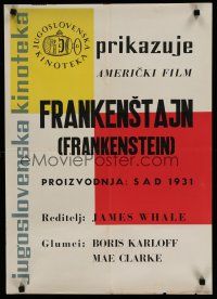 6y178 FRANKENSTEIN Yugoslavian '60s Boris Karloff as the monster, Colin Clive, Mae Clarke!