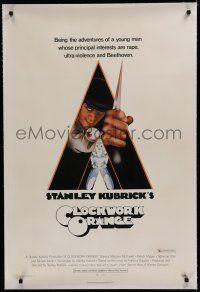6z070 CLOCKWORK ORANGE linen X-rated 1sh '72 Stanley Kubrick classic, Castle art of Malcolm McDowell