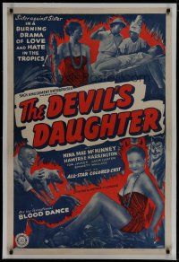 6z114 DEVIL'S DAUGHTER linen 1sh '39 all-star colored cast in love & hate drama in the tropics!