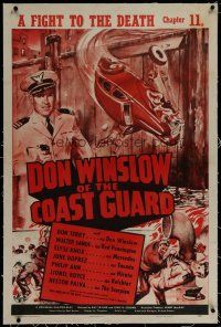 6z122 DON WINSLOW OF THE COAST GUARD linen chapter 11 1sh '43 WWII, A Fight to the Death, cool art!