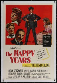 6z185 HAPPY YEARS linen 1sh '50 a story of wild & wonderful days directed by William Wellman!