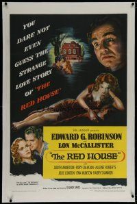 6z354 RED HOUSE linen 1sh '46 Edward G. Robinson, film noir directed by Delmer Daves!