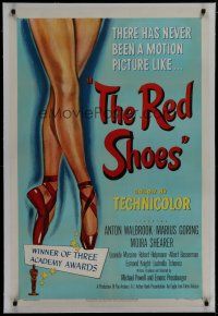 6z355 RED SHOES linen 1sh '49 directed by Michael Powell & Emeric Pressburger, great ballet art!