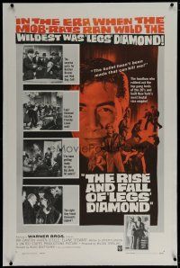 6z361 RISE & FALL OF LEGS DIAMOND linen 1sh '60 gangster Ray Danton, directed by Budd Boetticher!