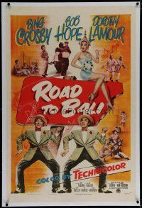 6z362 ROAD TO BALI linen 1sh '52 Bing Crosby, Bob Hope & sexy Dorothy Lamour in Indonesia!