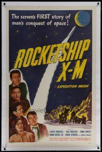 6z365 ROCKETSHIP X-M linen 1sh '50 Lloyd Bridges, screen's FIRST story of man's conquest of space!