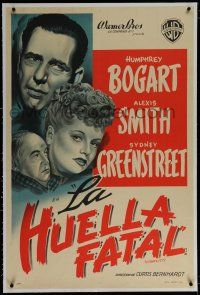 7a161 CONFLICT linen Argentinean '45 art of Humphrey Bogart, sexy Alexis Smith & Sydney Greenstreet!