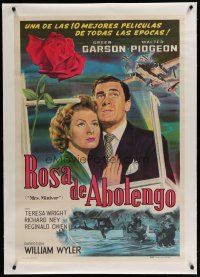7a167 MRS. MINIVER linen Argentinean R50s Greer Garson, Walter Pidgeon, directed by William Wyler!