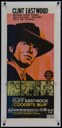 7a352 COOGAN'S BLUFF linen Aust daybill '68 art of Clint Eastwood in New York, Don Siegel!
