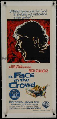 7a356 FACE IN THE CROWD linen Aust daybill '57 great art of Andy Griffith, directed by Elia Kazan!