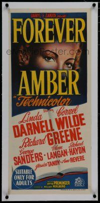 7a358 FOREVER AMBER linen Aust daybill '47 art of sexy Linda Darnell, directed by Otto Preminger!
