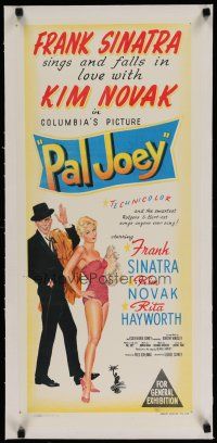 7a375 PAL JOEY linen Aust daybill '57 different art of Frank Sinatra with sexy Kim Novak!
