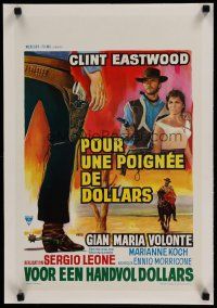 7a409 FISTFUL OF DOLLARS linen Belgian R70s Sergio Leone, Clint Eastwood is most dangerous man!
