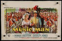 7a438 MUSIC MAN linen Belgian '62 Robert Preston, Shirley Jones, classic musical, different art!