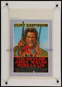 7a443 OUTLAW JOSEY WALES linen Belgian '76 cowboy Clint Eastwood, cool double-fisted artwork!