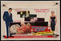 7a446 PILLOW TALK linen Belgian '59 different romantic art of Rock Hudson & pretty Doris Day!