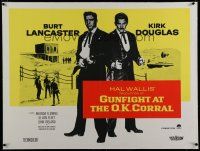 7a141 GUNFIGHT AT THE O.K. CORRAL linen British quad R60s Burt Lancaster, Kirk Douglas, John Sturges